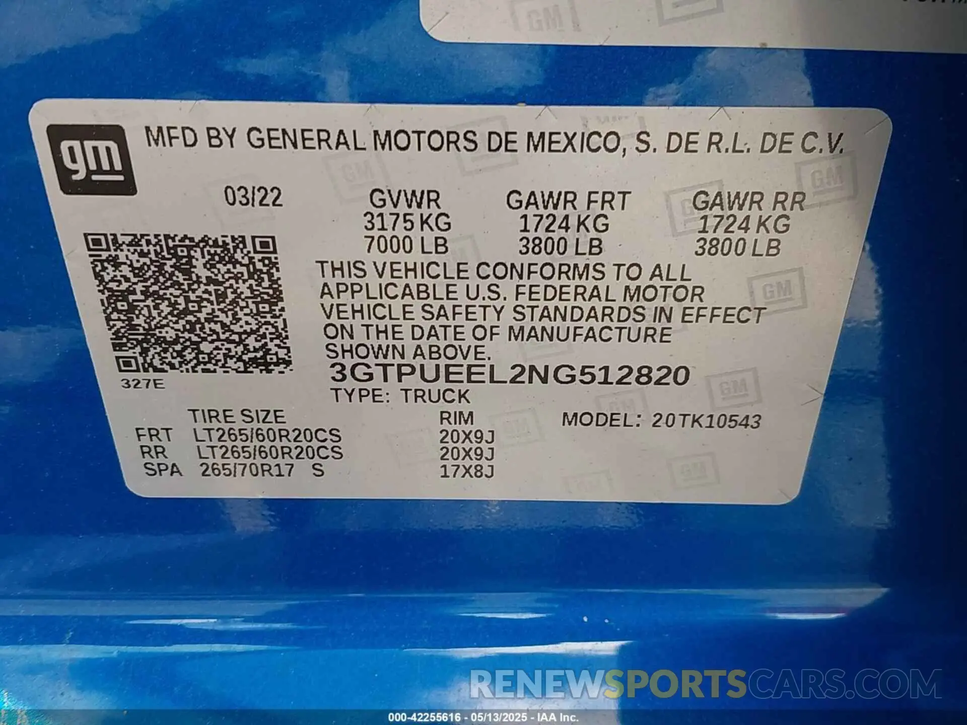 9 Photograph of a damaged car 3GTPUEEL2NG512820 GMC SIERRA 1500 2022