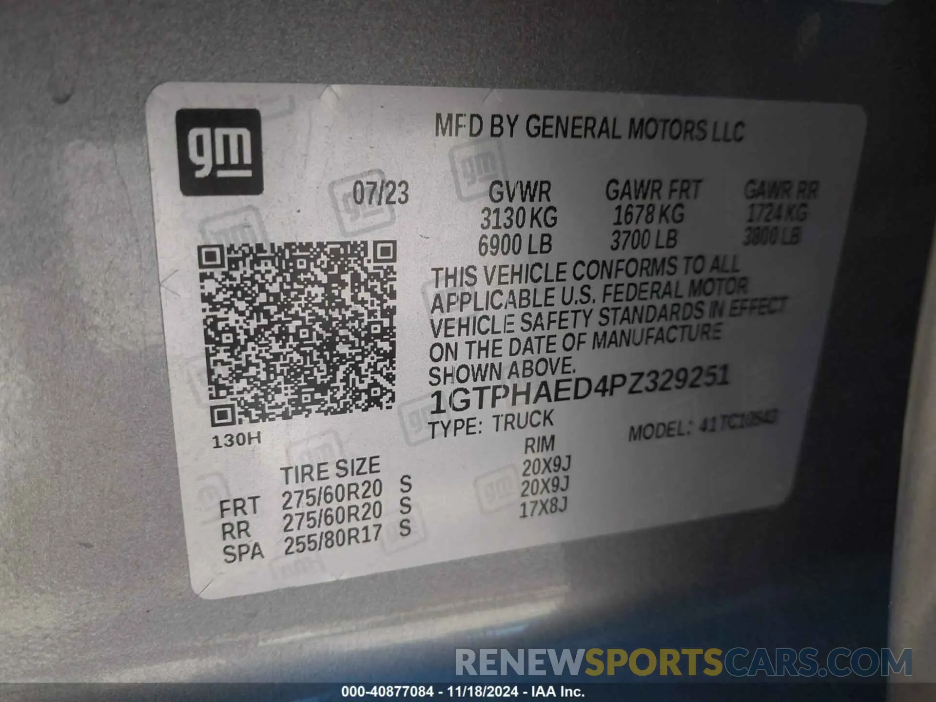 9 Photograph of a damaged car 1GTPHAED4PZ329251 GMC SIERRA 1500 2023