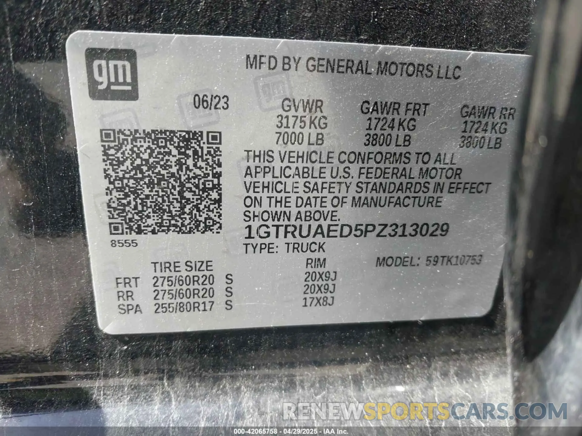 9 Фотография поврежденного автомобиля 1GTRUAED5PZ313029 GMC SIERRA 1500 2023