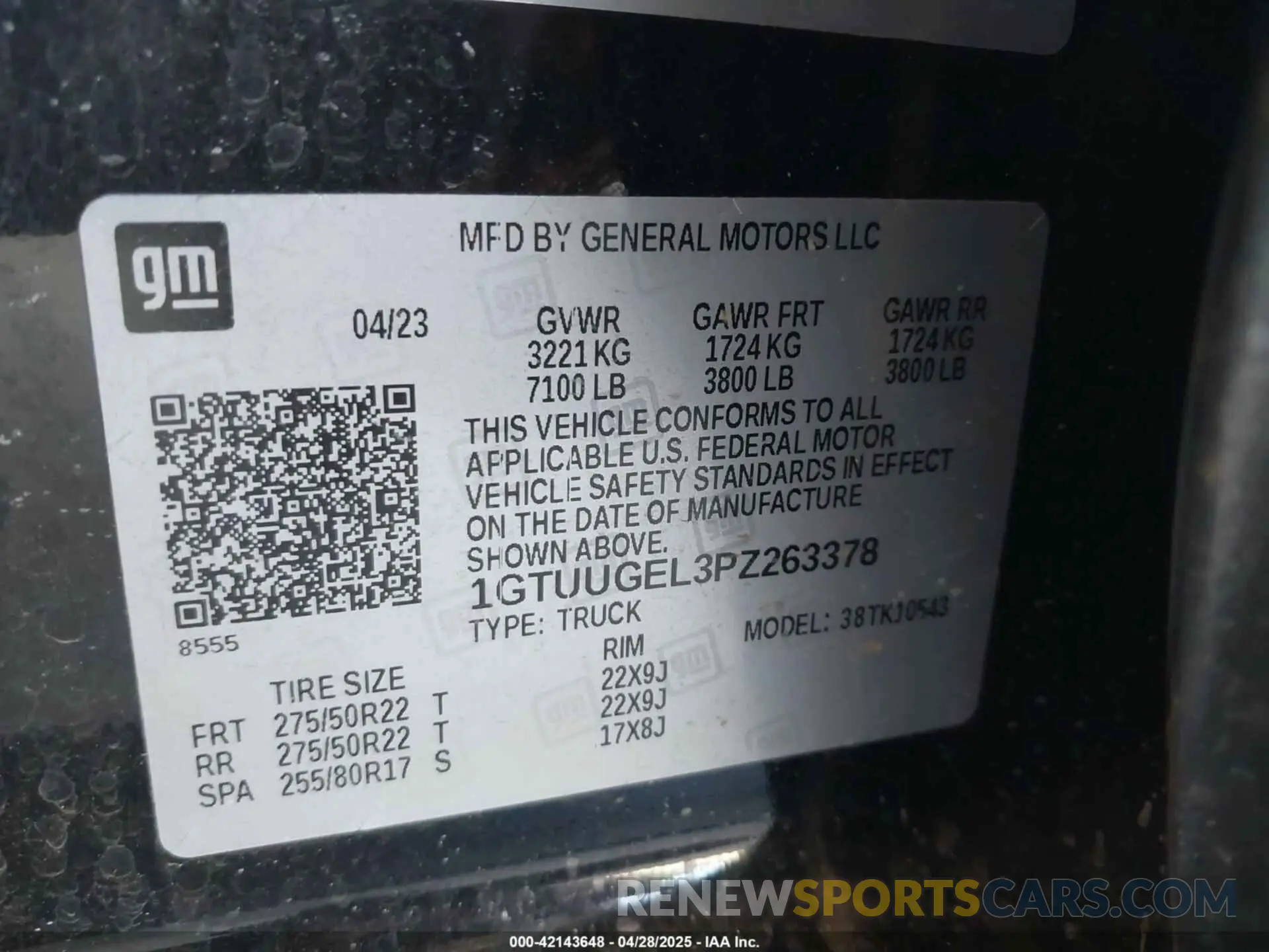 9 Фотография поврежденного автомобиля 1GTUUGEL3PZ263378 GMC SIERRA 1500 2023