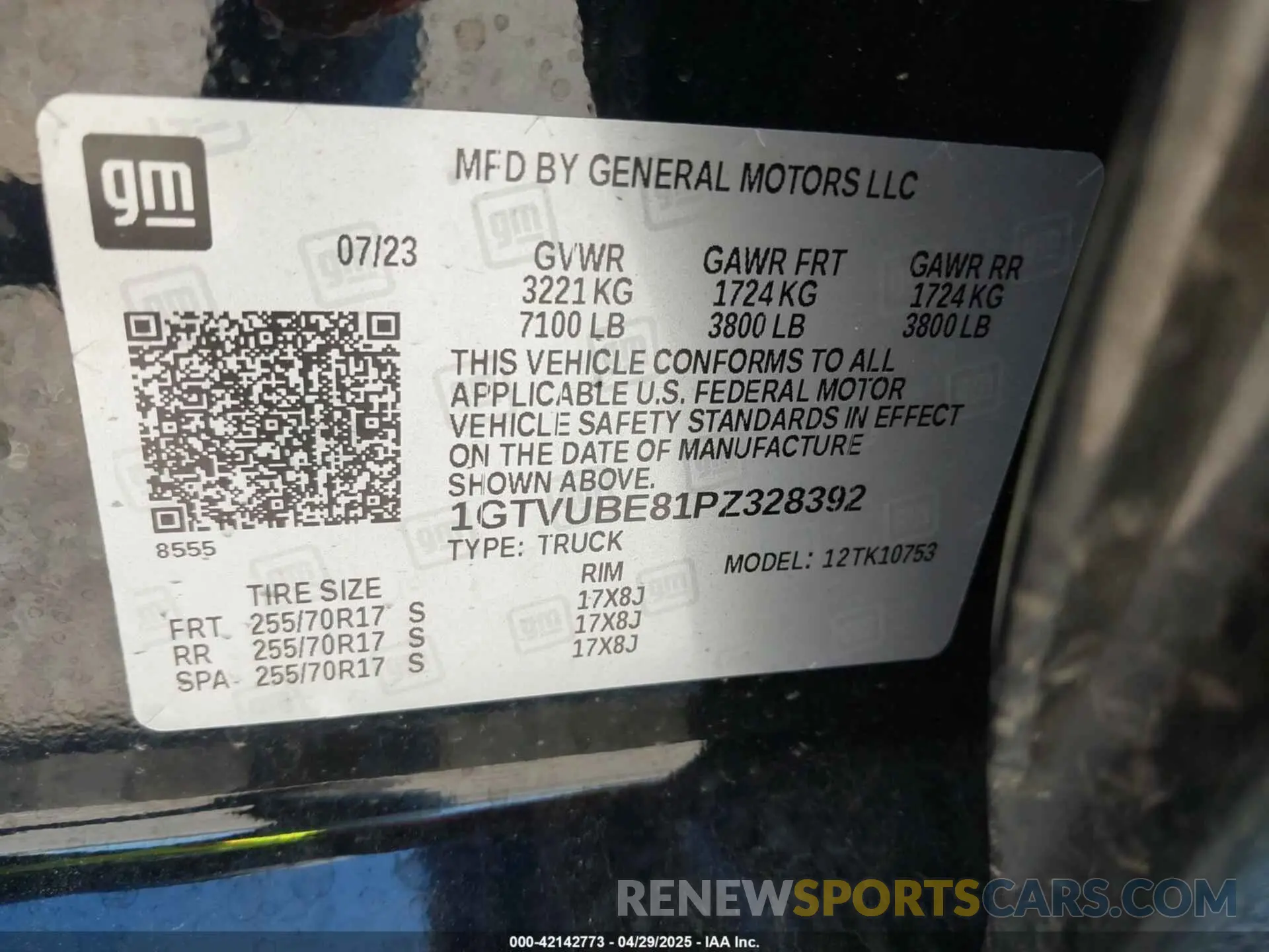 9 Фотография поврежденного автомобиля 1GTVUBE81PZ328392 GMC SIERRA 1500 2023