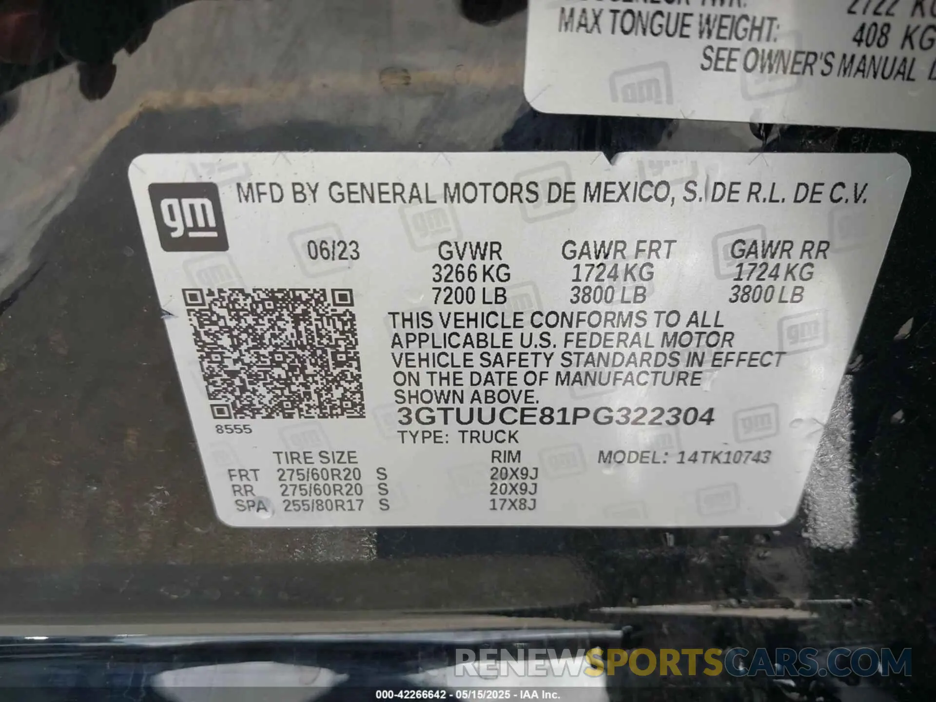 9 Photograph of a damaged car 3GTUUCE81PG322304 GMC SIERRA 1500 2023