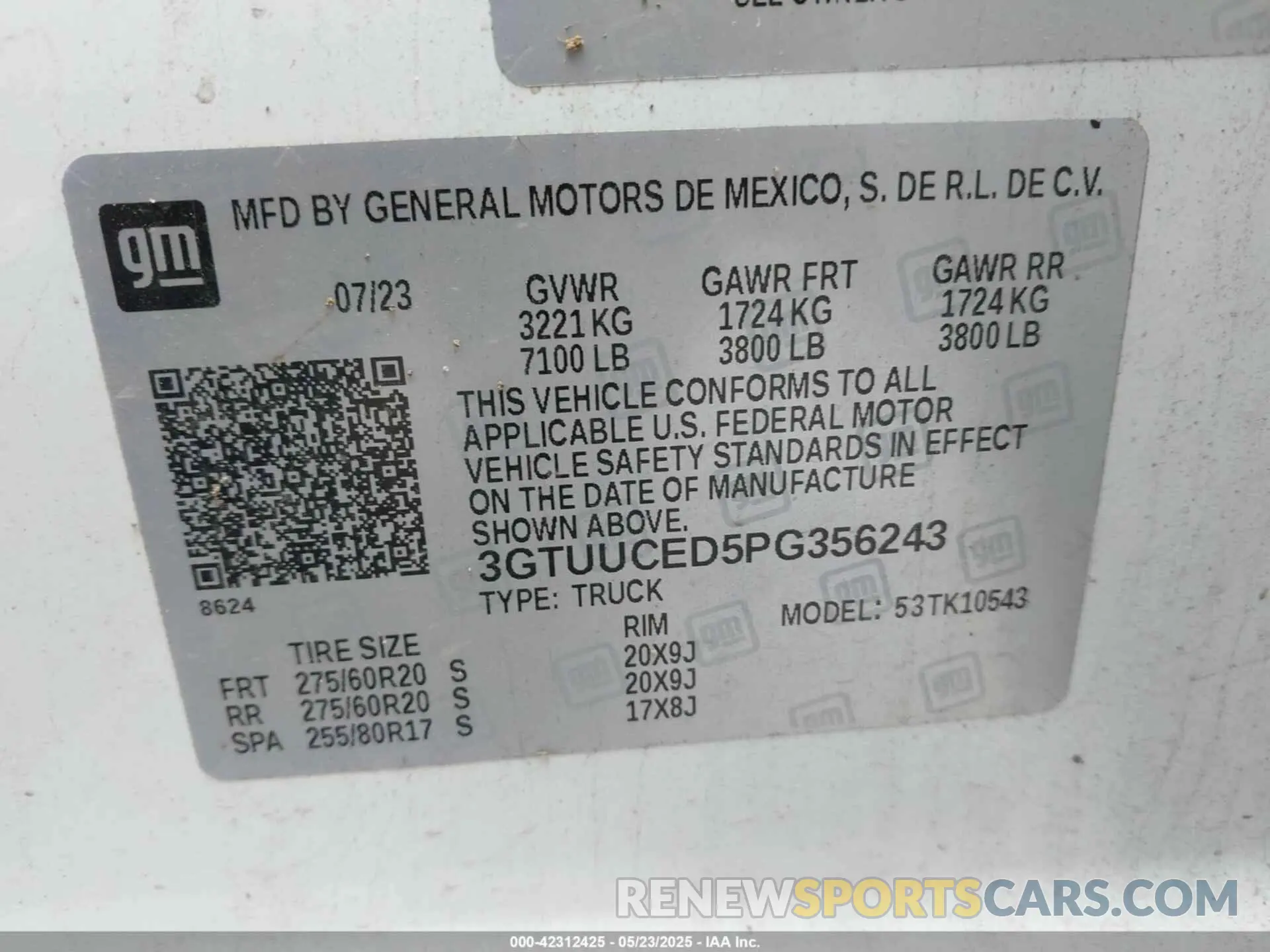 9 Фотография поврежденного автомобиля 3GTUUCED5PG356243 GMC SIERRA 1500 2023