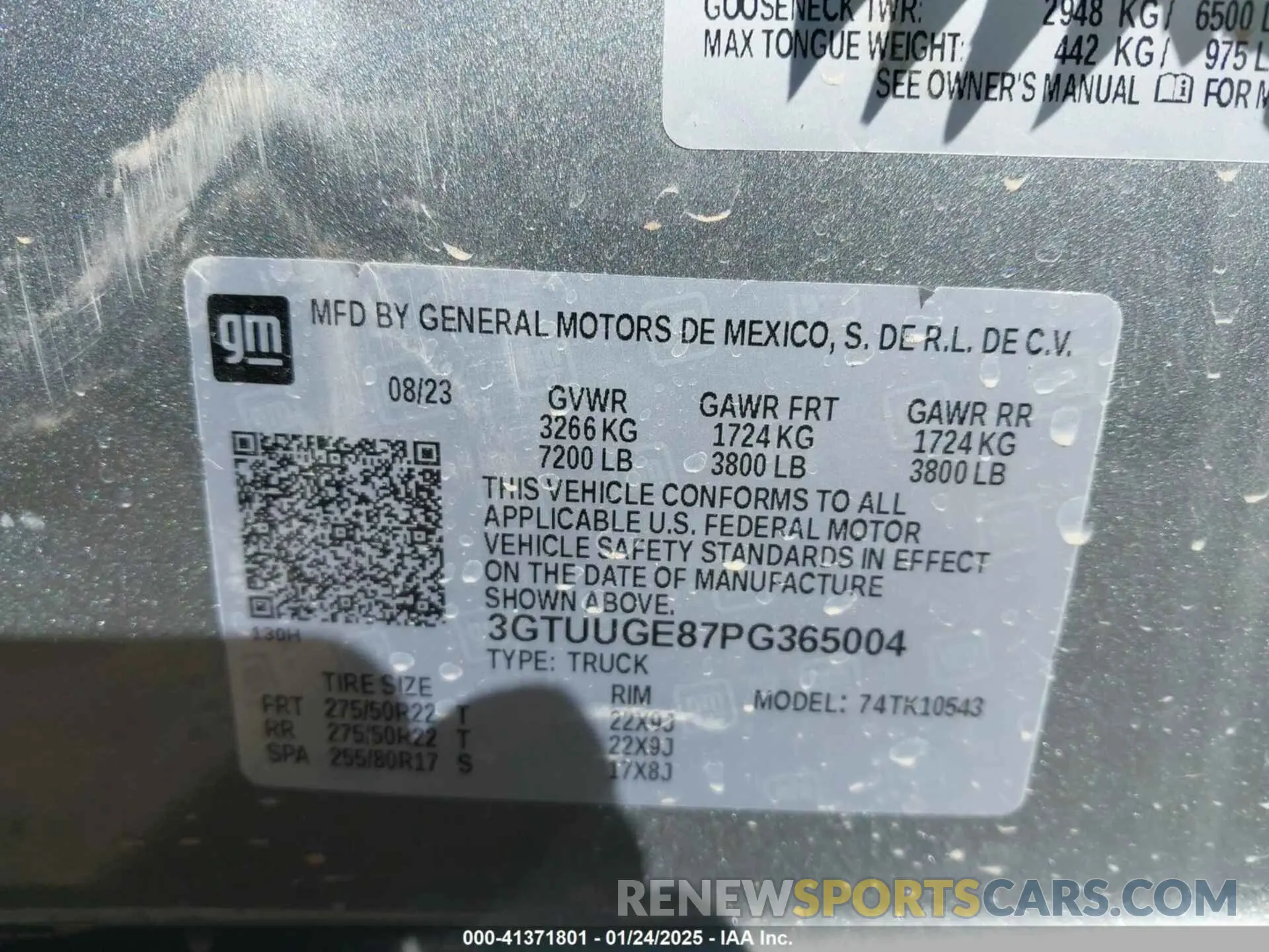 9 Фотография поврежденного автомобиля 3GTUUGE87PG365004 GMC SIERRA 1500 2023