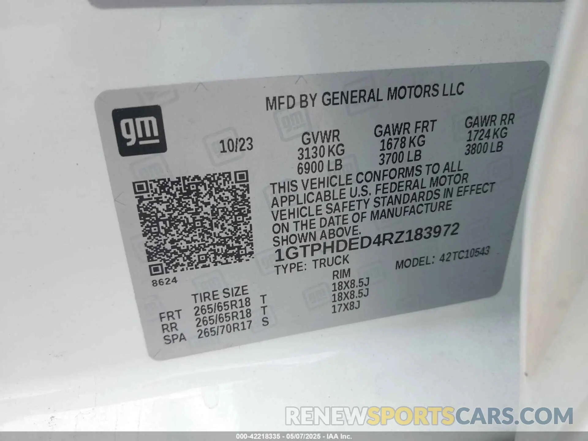 9 Фотография поврежденного автомобиля 1GTPHDED4RZ183972 GMC SIERRA 1500 2024