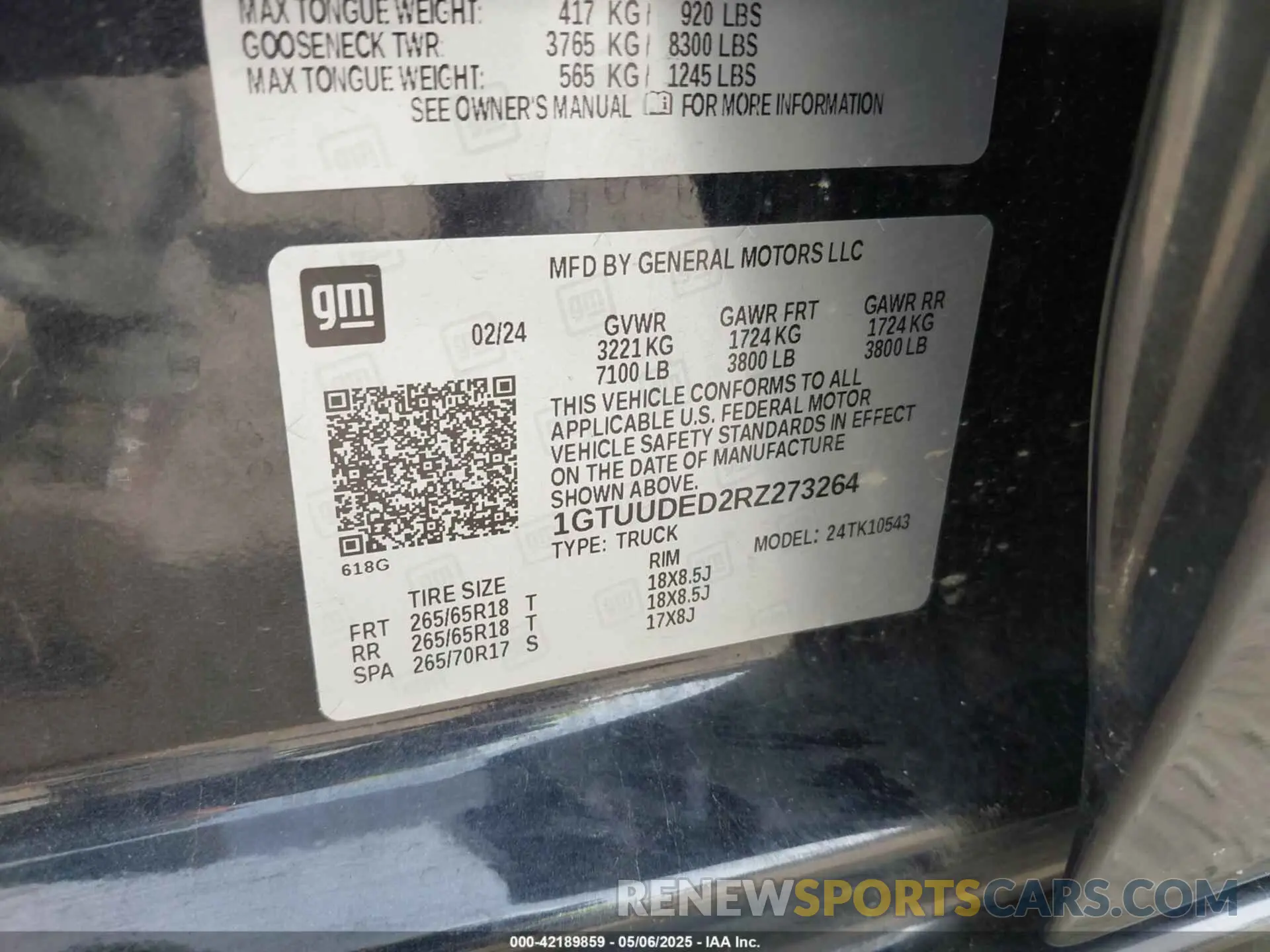9 Фотография поврежденного автомобиля 1GTUUDED2RZ273264 GMC SIERRA 1500 2024