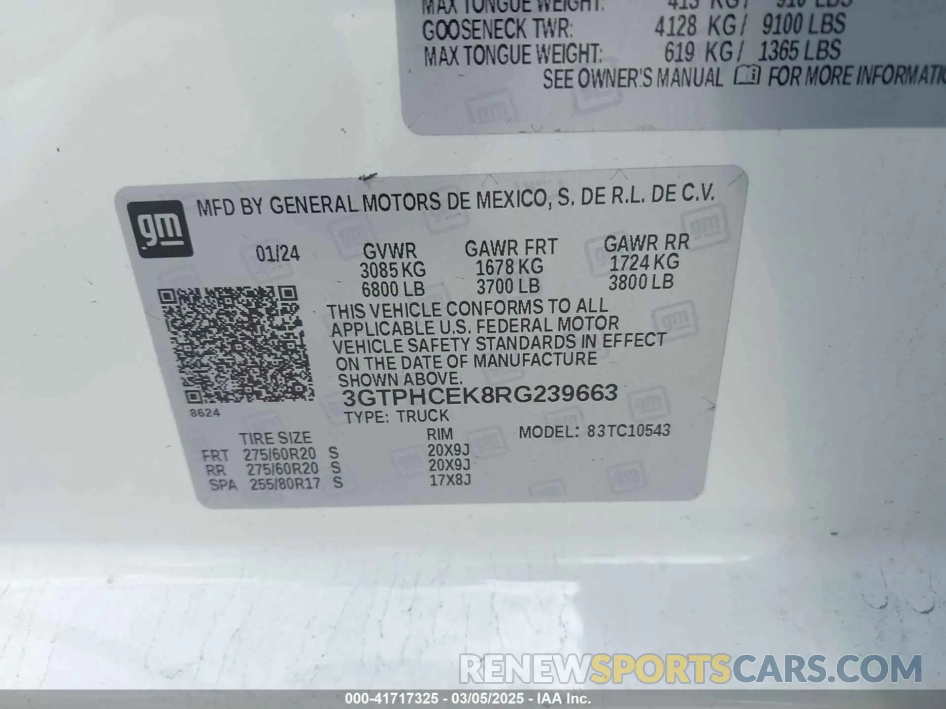 9 Photograph of a damaged car 3GTPHCEK8RG239663 GMC SIERRA 1500 2024
