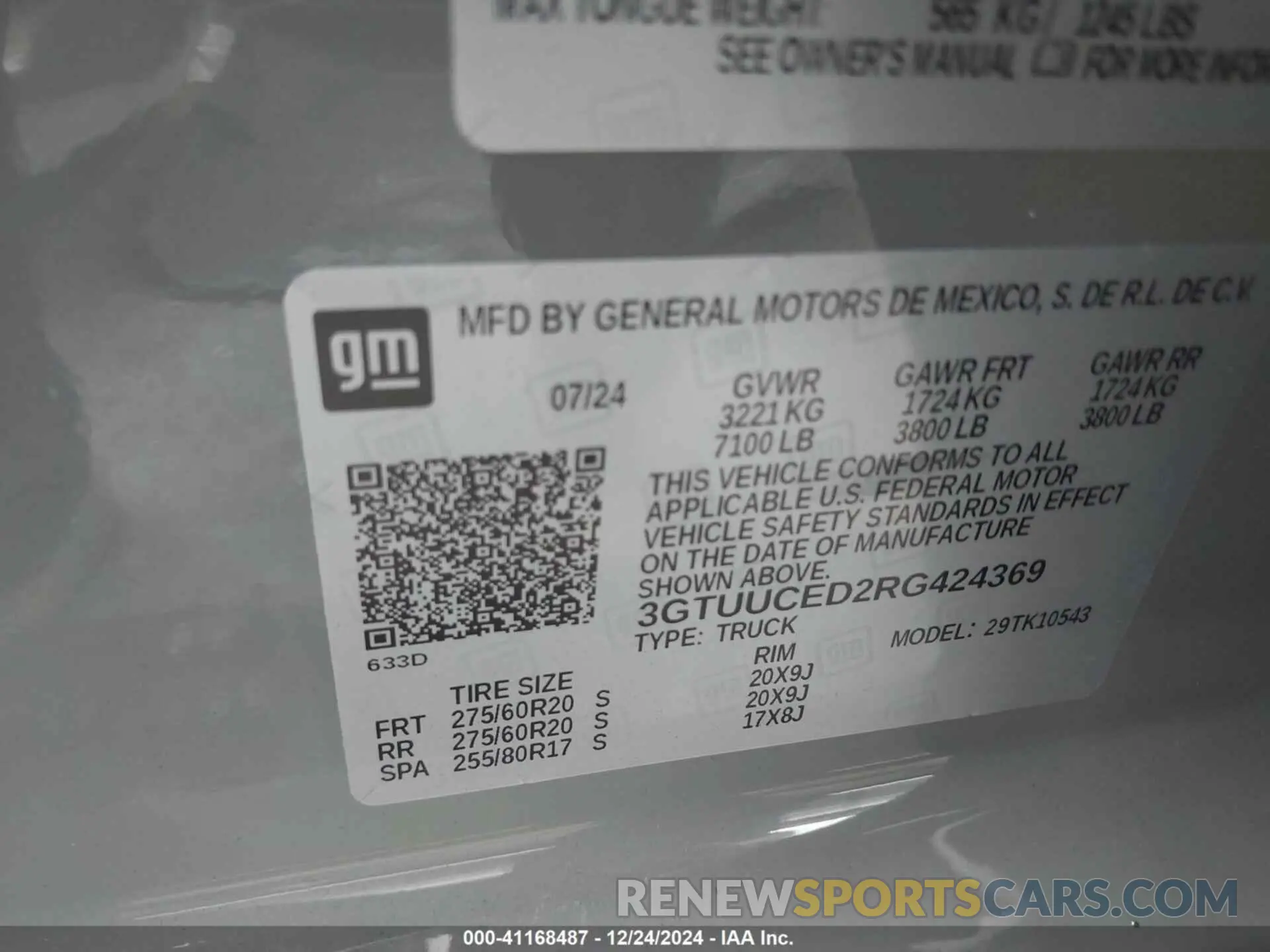 9 Photograph of a damaged car 3GTUUCED2RG424369 GMC SIERRA 1500 2024