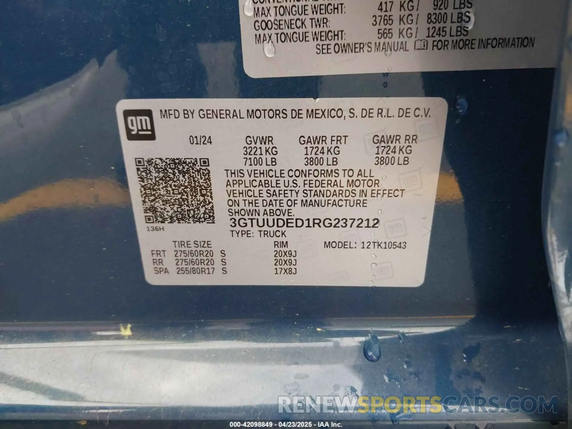 9 Фотография поврежденного автомобиля 3GTUUDED1RG237212 GMC SIERRA 1500 2024
