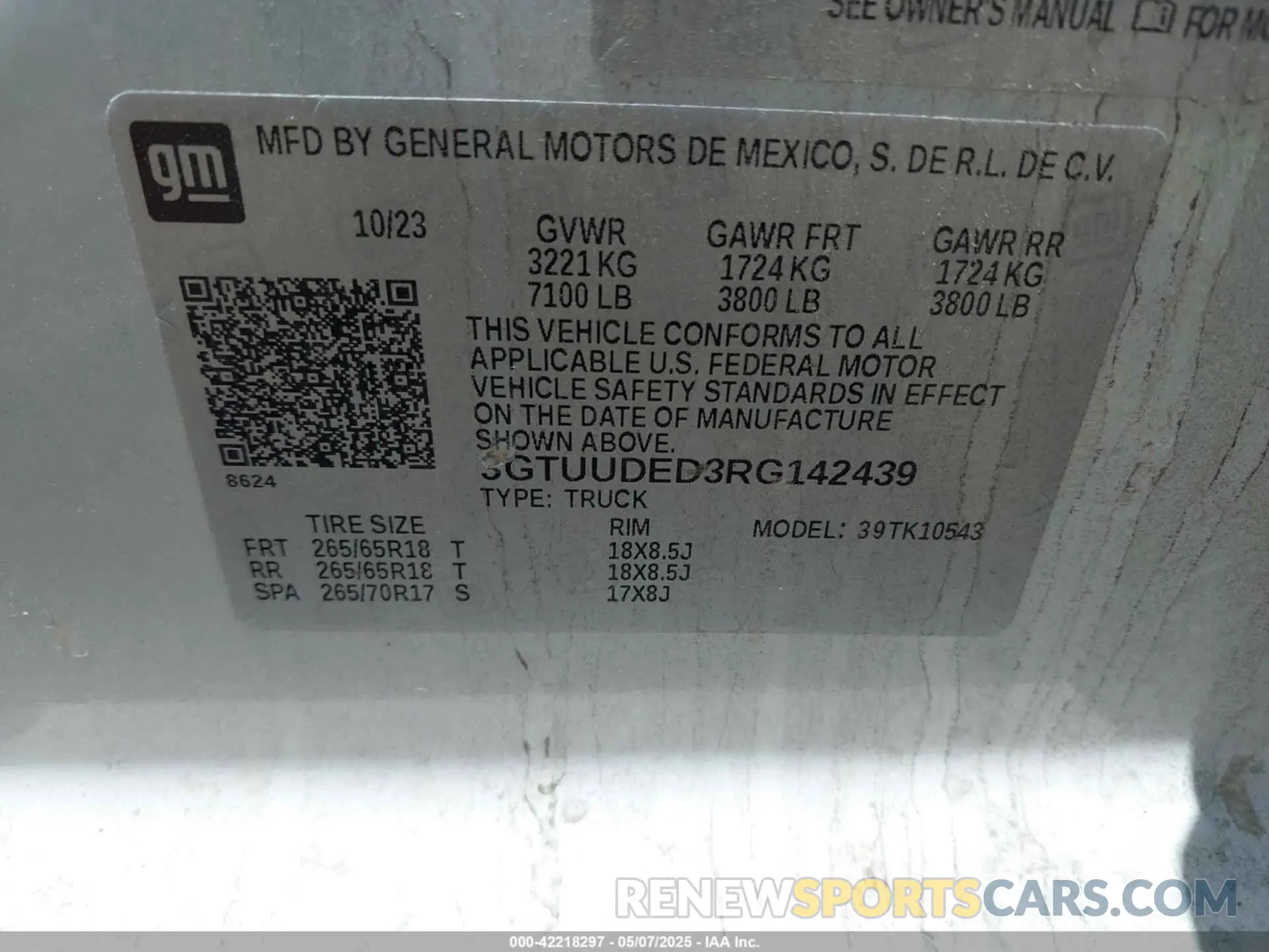 9 Фотография поврежденного автомобиля 3GTUUDED3RG142439 GMC SIERRA 1500 2024