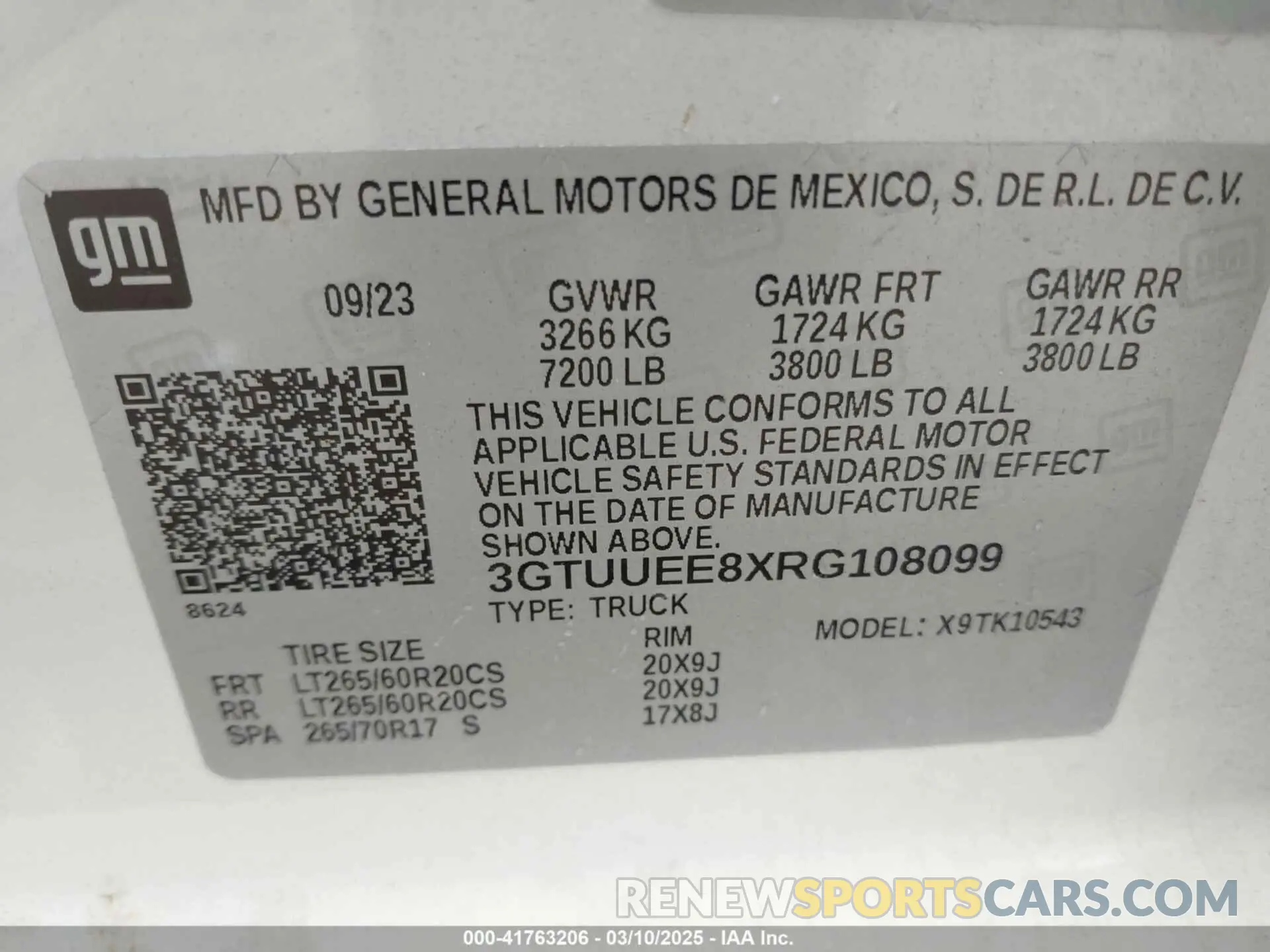 9 Photograph of a damaged car 3GTUUEE8XRG108099 GMC SIERRA 1500 2024