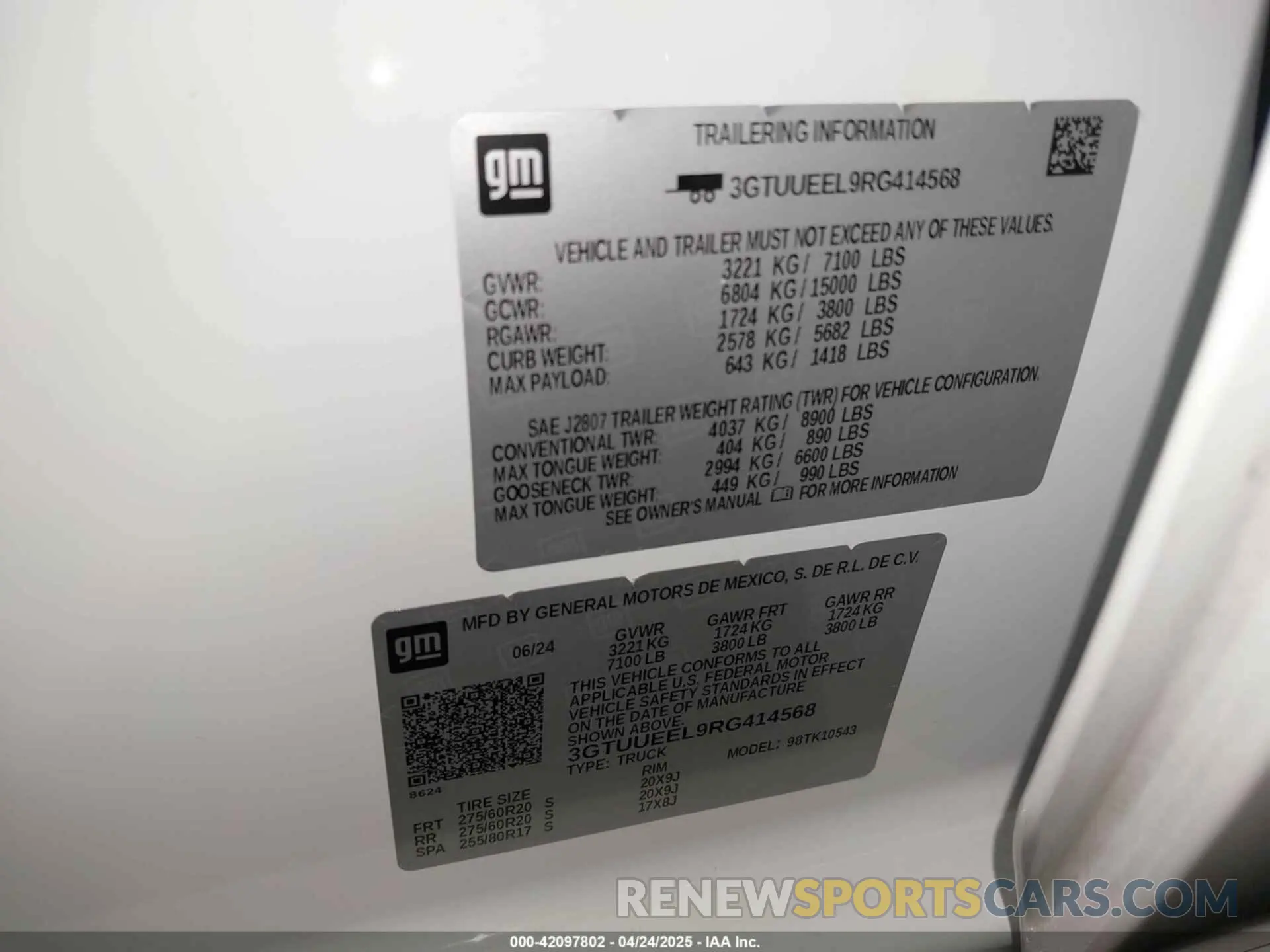 9 Фотография поврежденного автомобиля 3GTUUEEL9RG414568 GMC SIERRA 1500 2024