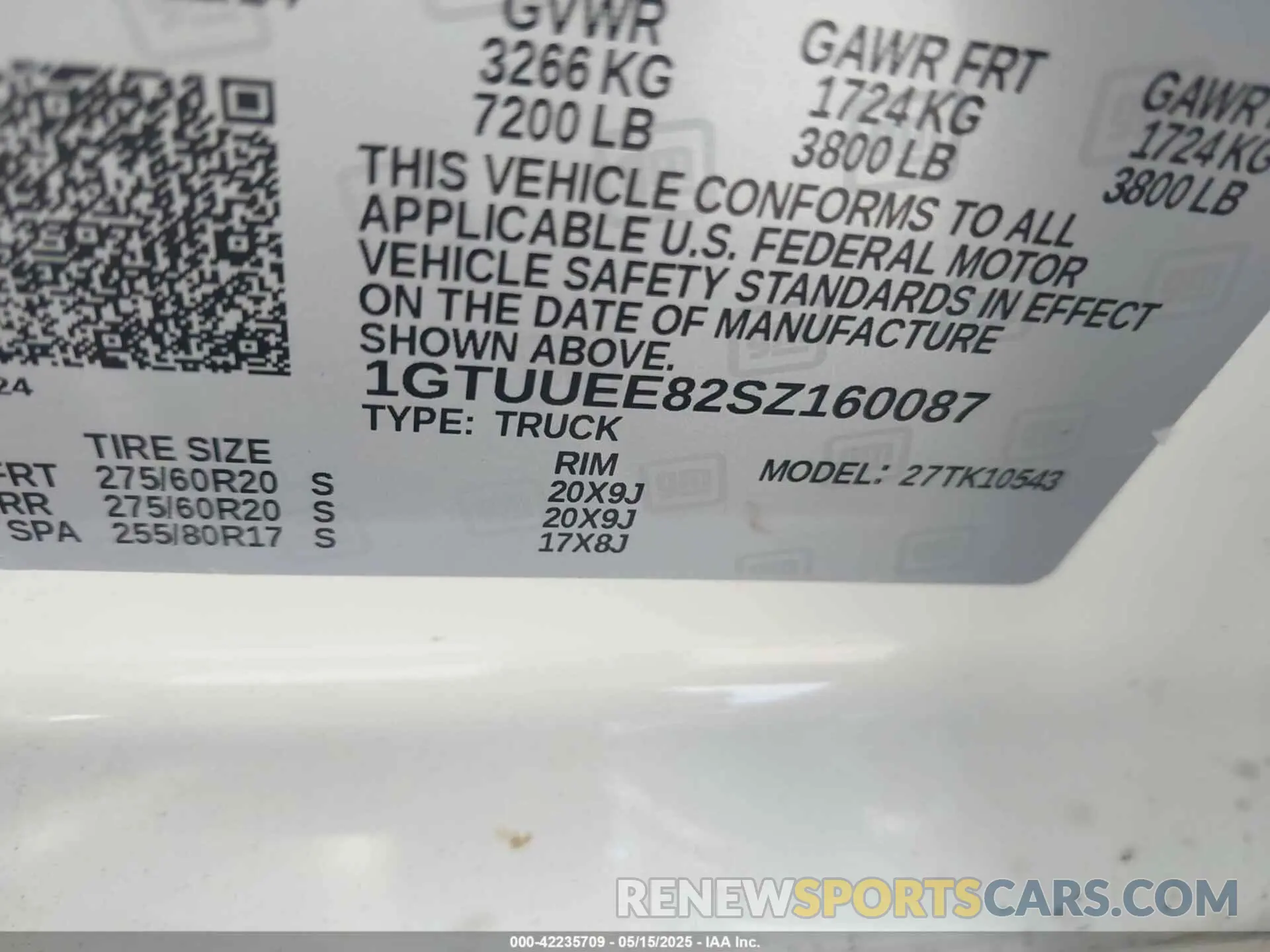 9 Фотография поврежденного автомобиля 1GTUUEE82SZ160087 GMC SIERRA 1500 2025