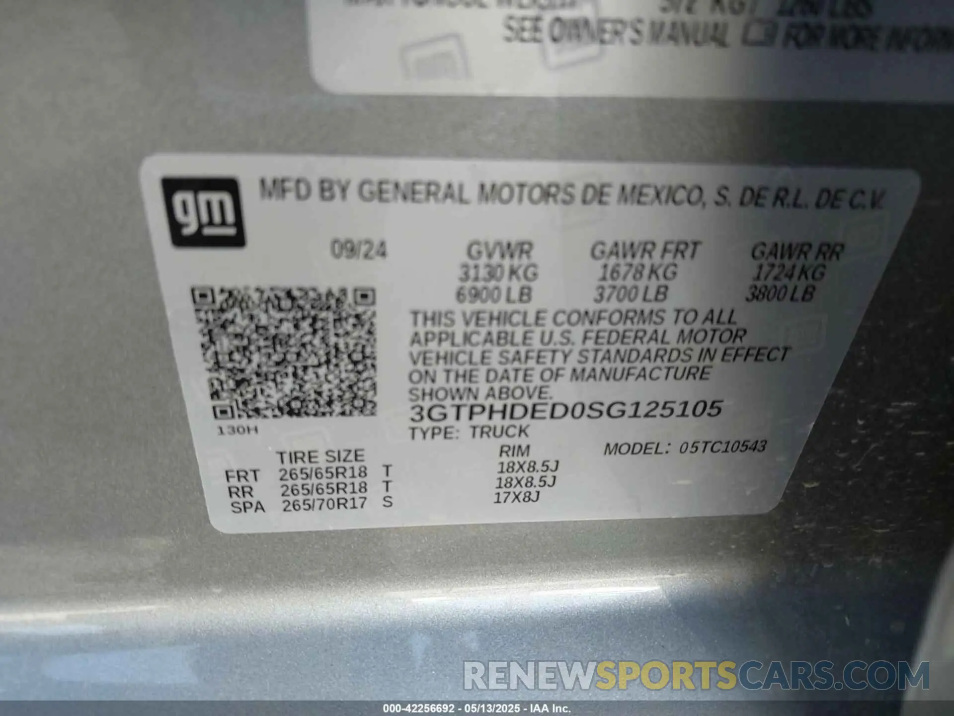 9 Фотография поврежденного автомобиля 3GTPHDED0SG125105 GMC SIERRA 1500 2025