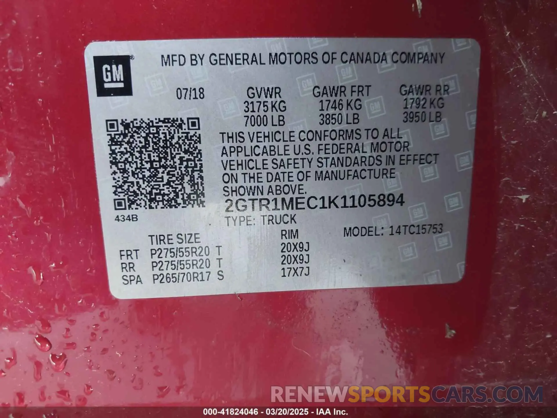 9 Фотография поврежденного автомобиля 2GTR1MEC1K1105894 GMC SIERRA 1500 LIMITED 2019