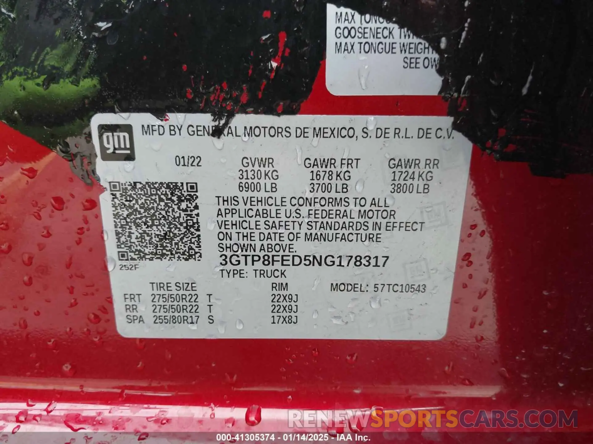 9 Photograph of a damaged car 3GTP8FED5NG178317 GMC SIERRA 1500 LIMITED 2022