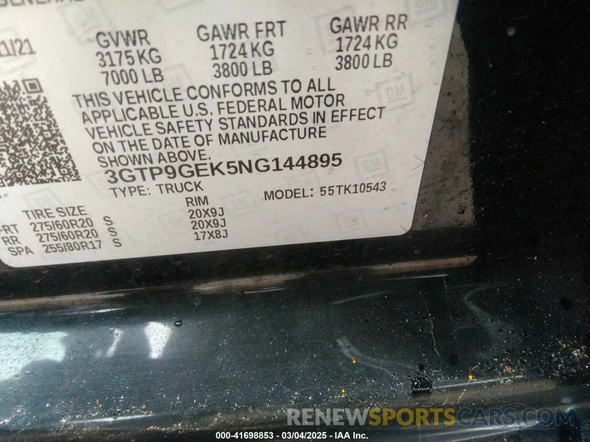 9 Photograph of a damaged car 3GTP9GEK5NG144895 GMC SIERRA 1500 LIMITED 2022