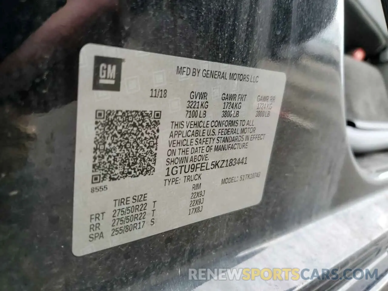 12 Photograph of a damaged car 1GTU9FEL5KZ183441 GMC SIERRA 2019