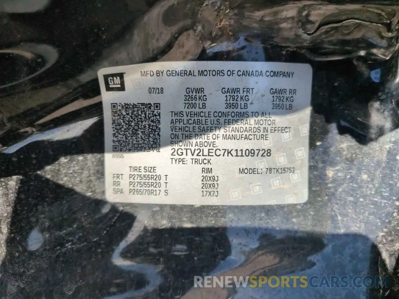 12 Photograph of a damaged car 2GTV2LEC7K1109728 GMC SIERRA 2019