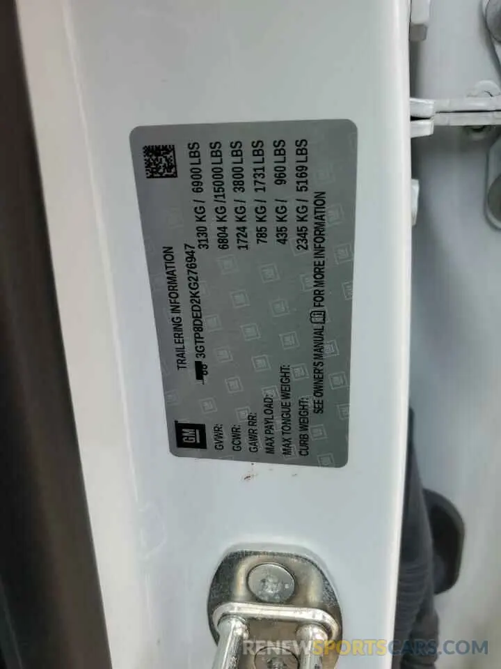 13 Фотография поврежденного автомобиля 3GTP8DED2KG276947 GMC SIERRA 2019