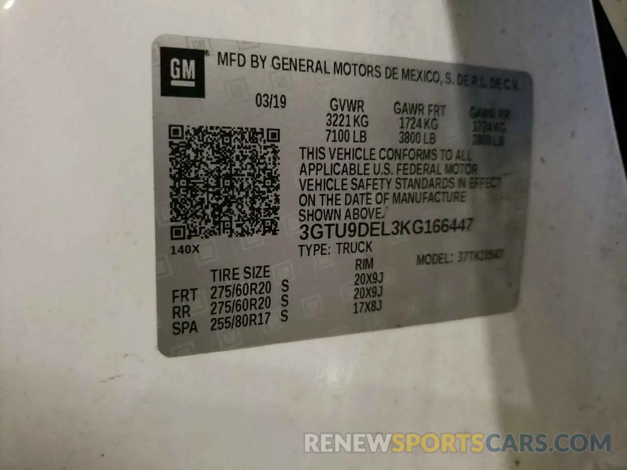 12 Фотография поврежденного автомобиля 3GTU9DEL3KG166447 GMC SIERRA 2019
