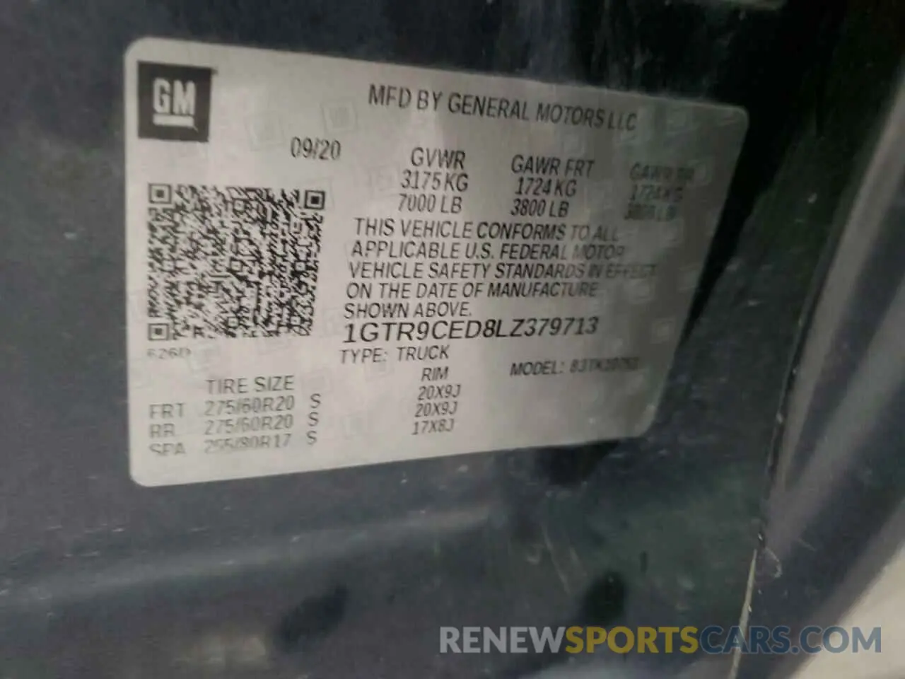12 Фотография поврежденного автомобиля 1GTR9CED8LZ379713 GMC SIERRA 2020