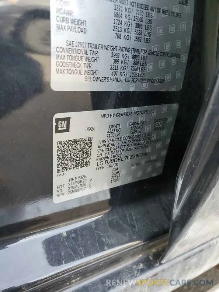 14 Фотография поврежденного автомобиля 1GTU9DEL7LZ286740 GMC SIERRA 2020