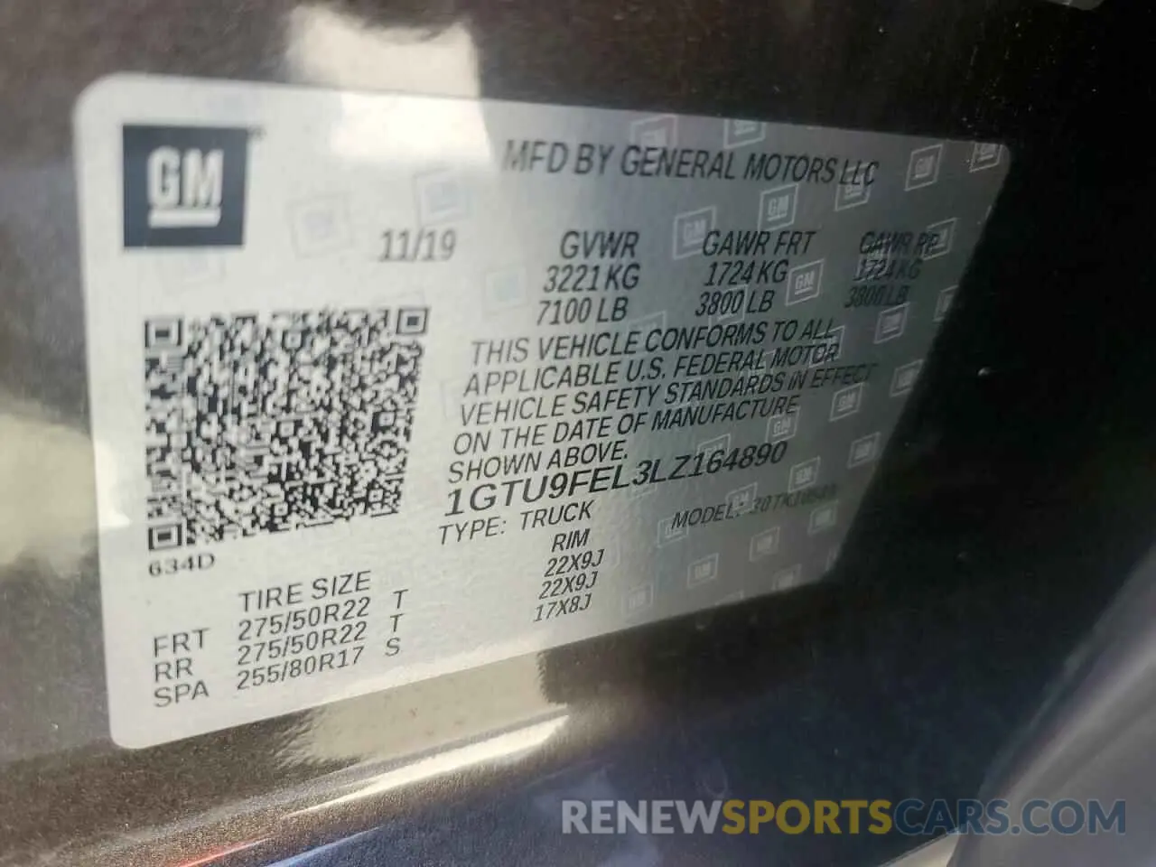 12 Фотография поврежденного автомобиля 1GTU9FEL3LZ164890 GMC SIERRA 2020
