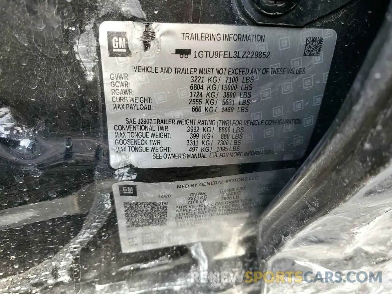14 Фотография поврежденного автомобиля 1GTU9FEL3LZ229852 GMC SIERRA 2020