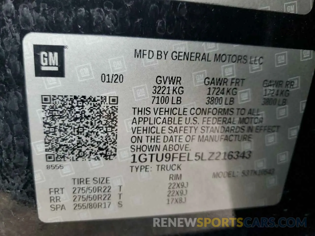 12 Photograph of a damaged car 1GTU9FEL5LZ216343 GMC SIERRA 2020