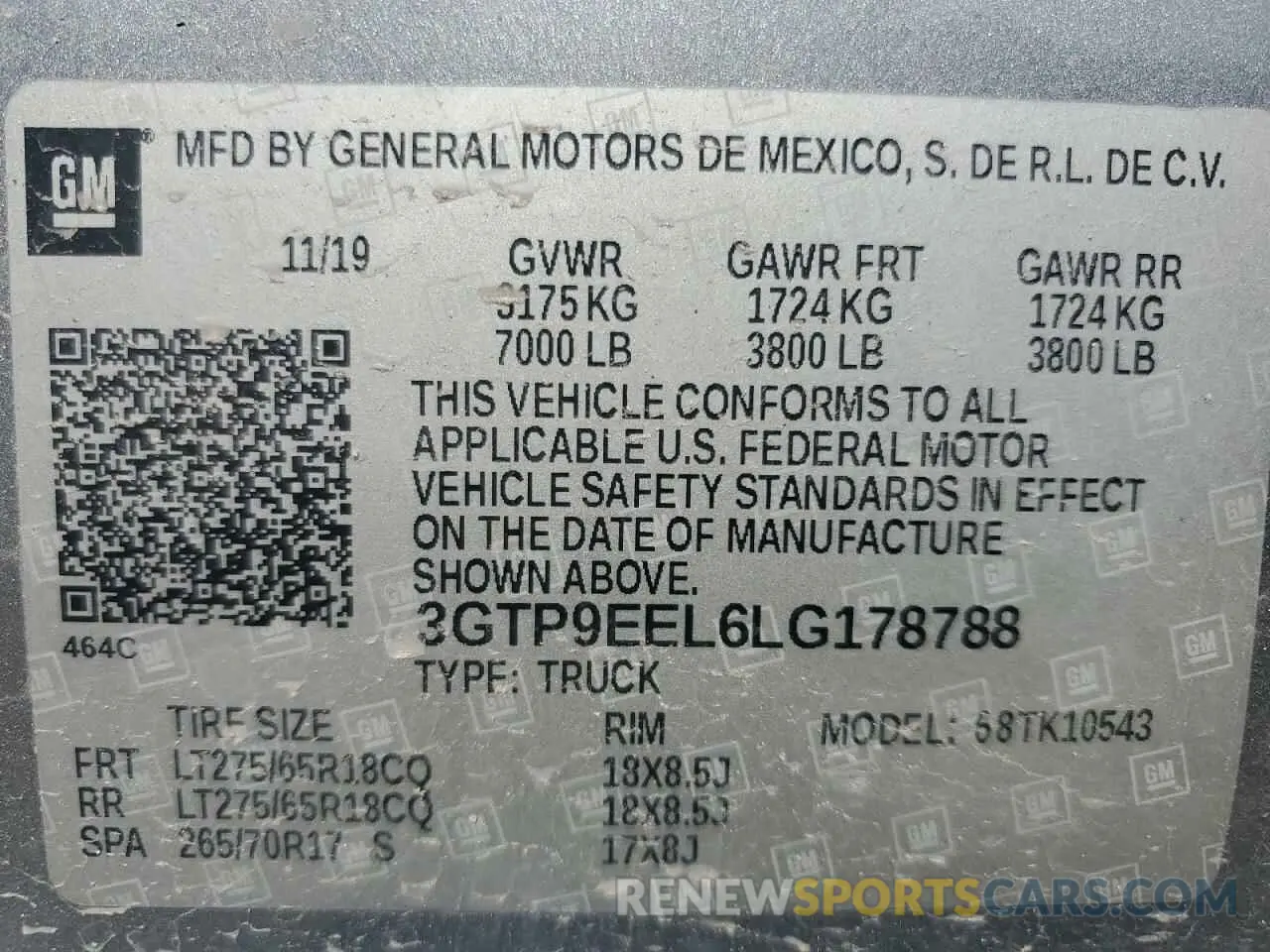 12 Фотография поврежденного автомобиля 3GTP9EEL6LG178788 GMC SIERRA 2020