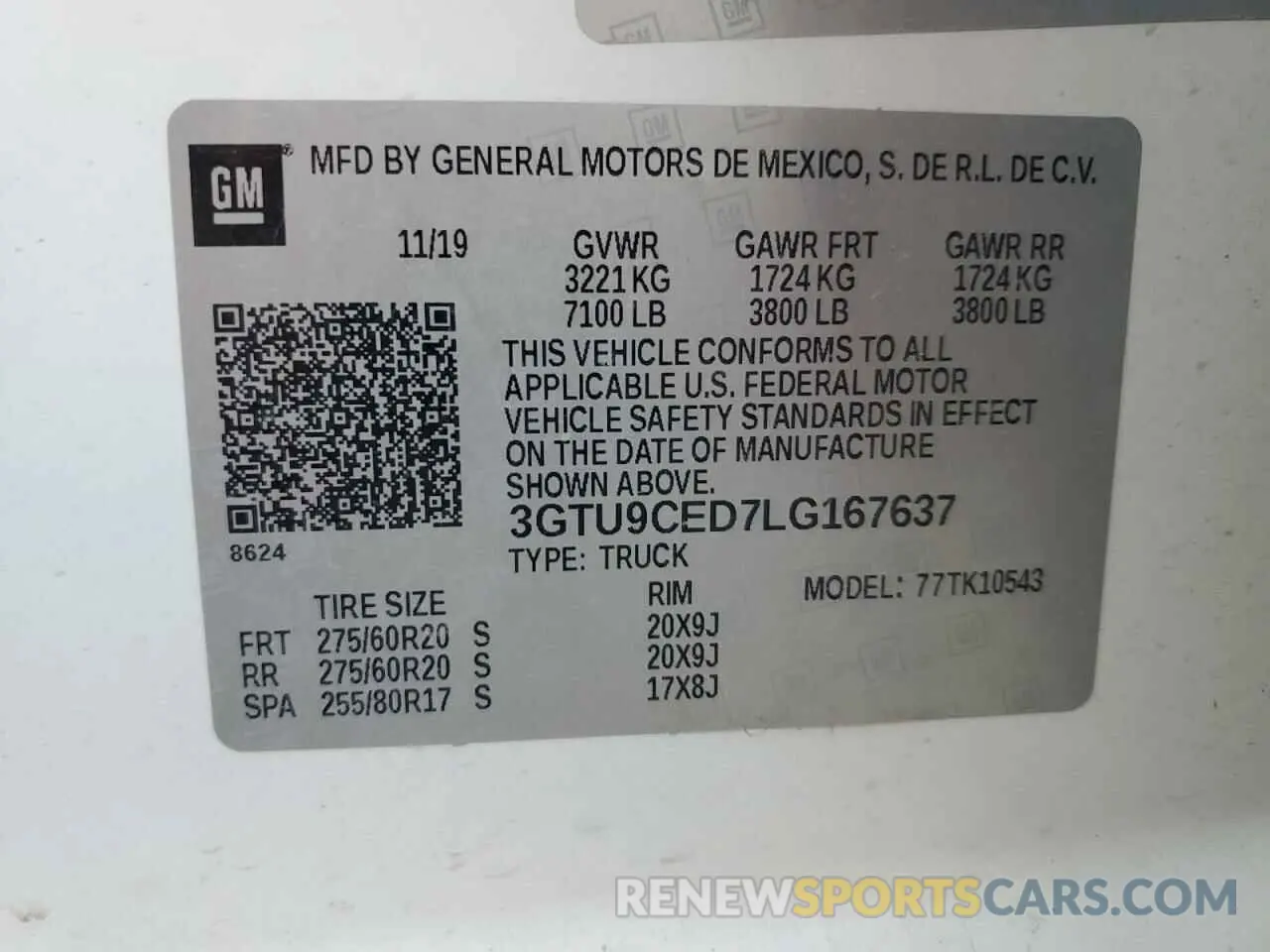 12 Фотография поврежденного автомобиля 3GTU9CED7LG167637 GMC SIERRA 2020