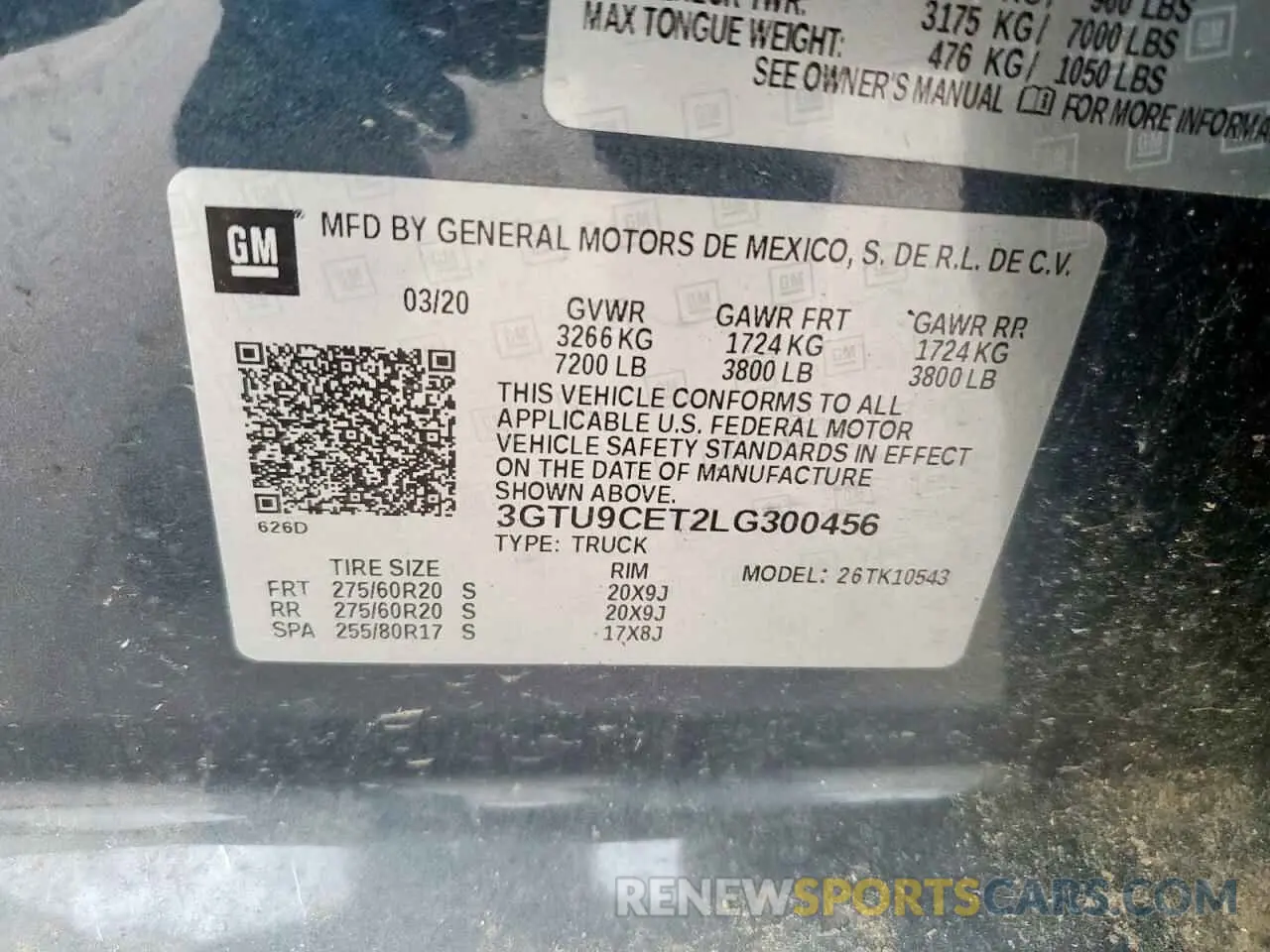 12 Photograph of a damaged car 3GTU9CET2LG300456 GMC SIERRA 2020