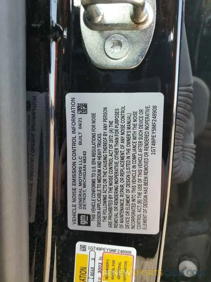 12 Фотография поврежденного автомобиля 1GT49PEY5MF248908 GMC SIERRA 2021