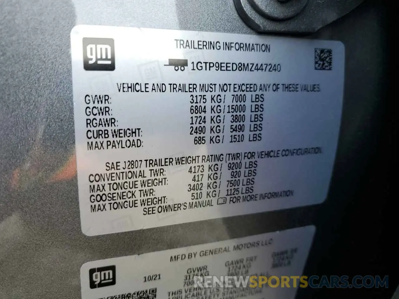 14 Фотография поврежденного автомобиля 1GTP9EED8MZ447240 GMC SIERRA 2021