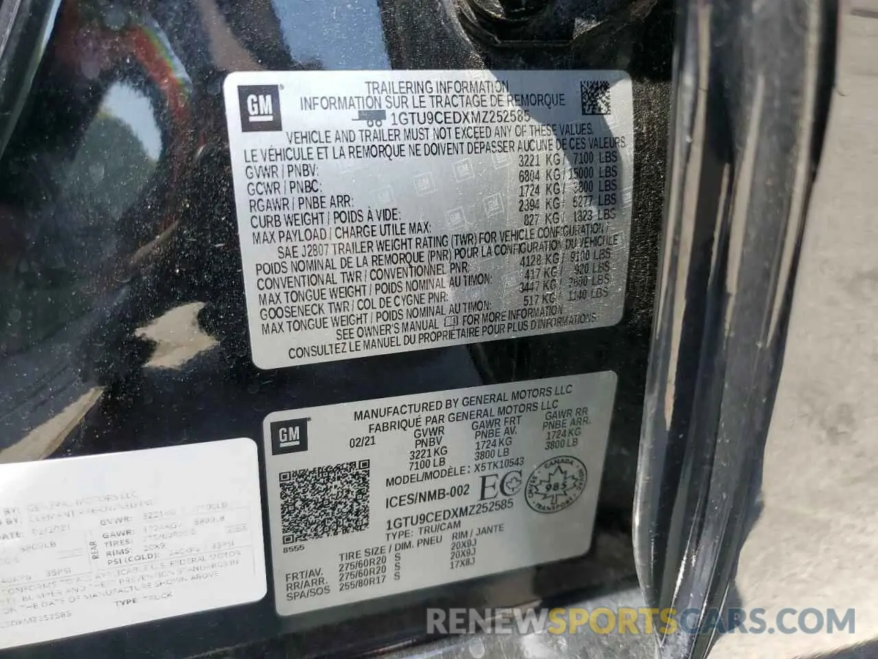12 Фотография поврежденного автомобиля 1GTU9CEDXMZ252585 GMC SIERRA 2021