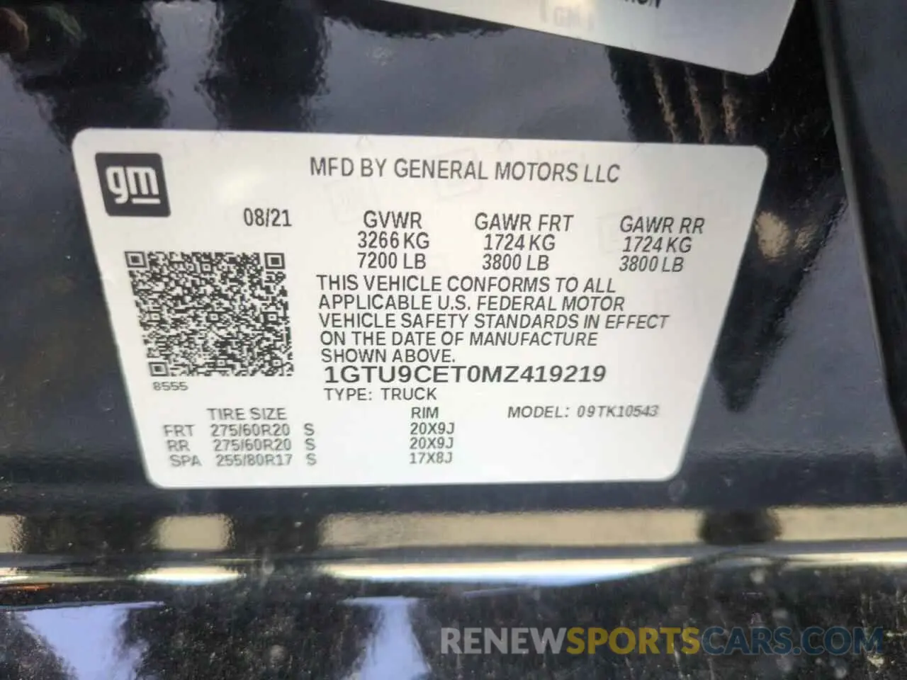12 Фотография поврежденного автомобиля 1GTU9CET0MZ419219 GMC SIERRA 2021