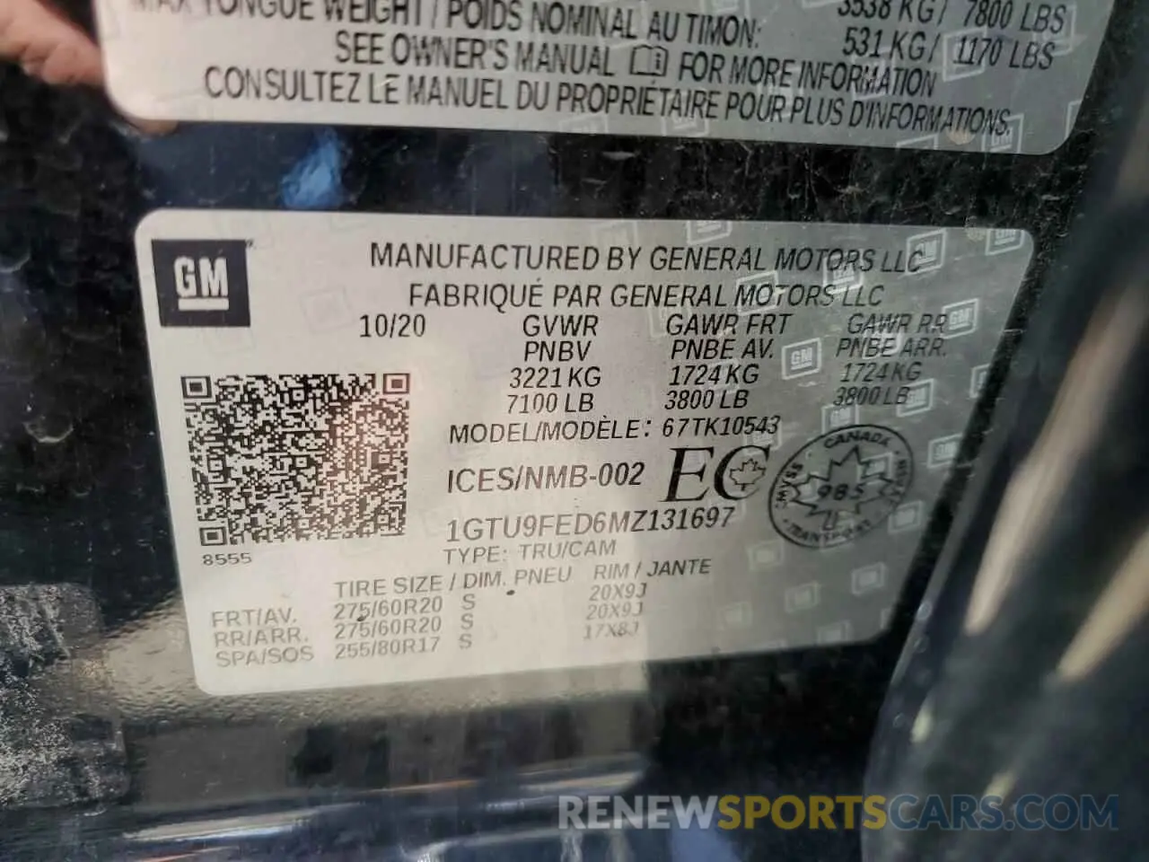 13 Фотография поврежденного автомобиля 1GTU9FED6MZ131697 GMC SIERRA 2021