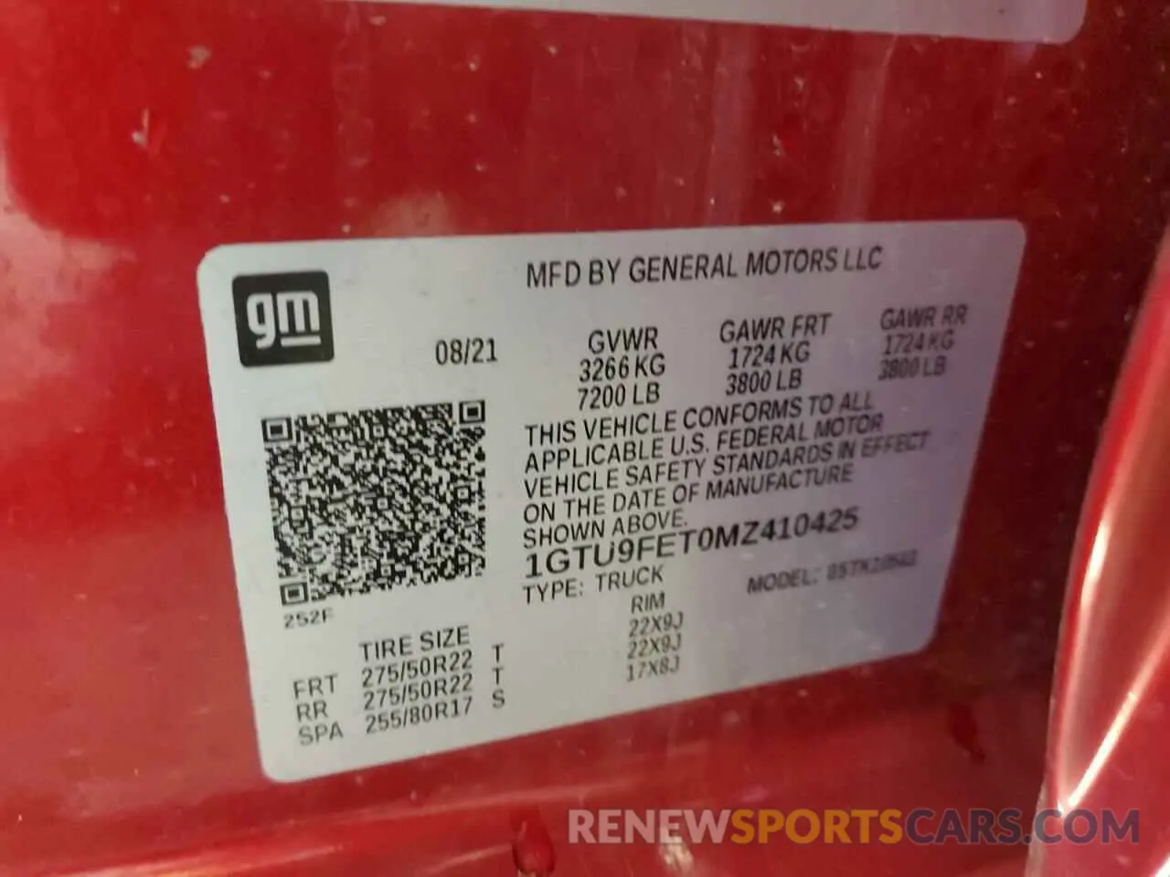 15 Фотография поврежденного автомобиля 1GTU9FET0MZ410425 GMC SIERRA 2021
