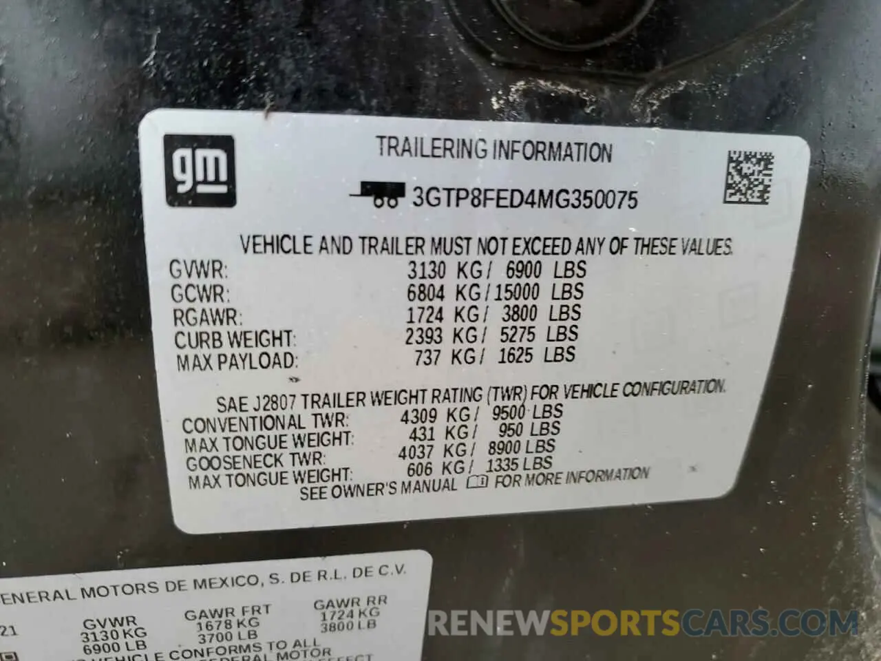 12 Фотография поврежденного автомобиля 3GTP8FED4MG350075 GMC SIERRA 2021