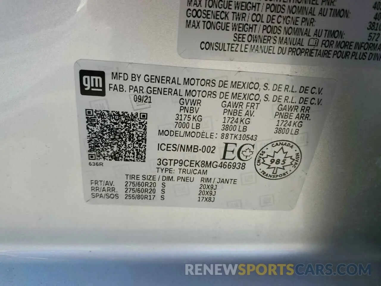 13 Фотография поврежденного автомобиля 3GTP9CEK8MG466938 GMC SIERRA 2021