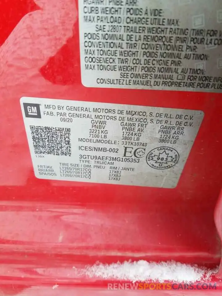 13 Фотография поврежденного автомобиля 3GTU9AEF3MG105353 GMC SIERRA 2021