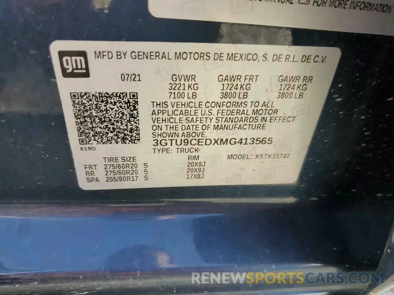 12 Фотография поврежденного автомобиля 3GTU9CEDXMG413565 GMC SIERRA 2021