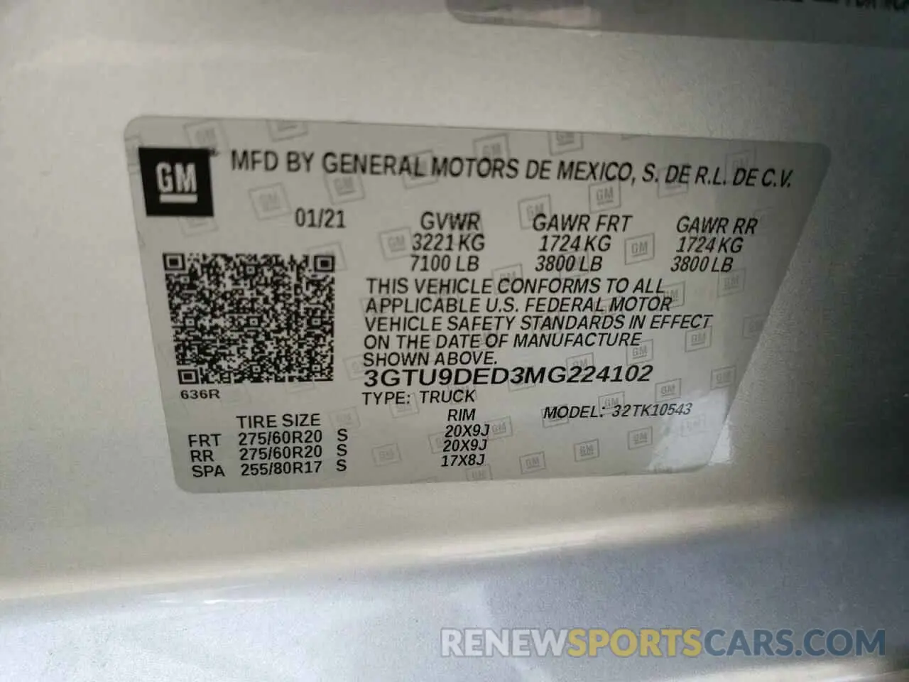 14 Фотография поврежденного автомобиля 3GTU9DED3MG224102 GMC SIERRA 2021