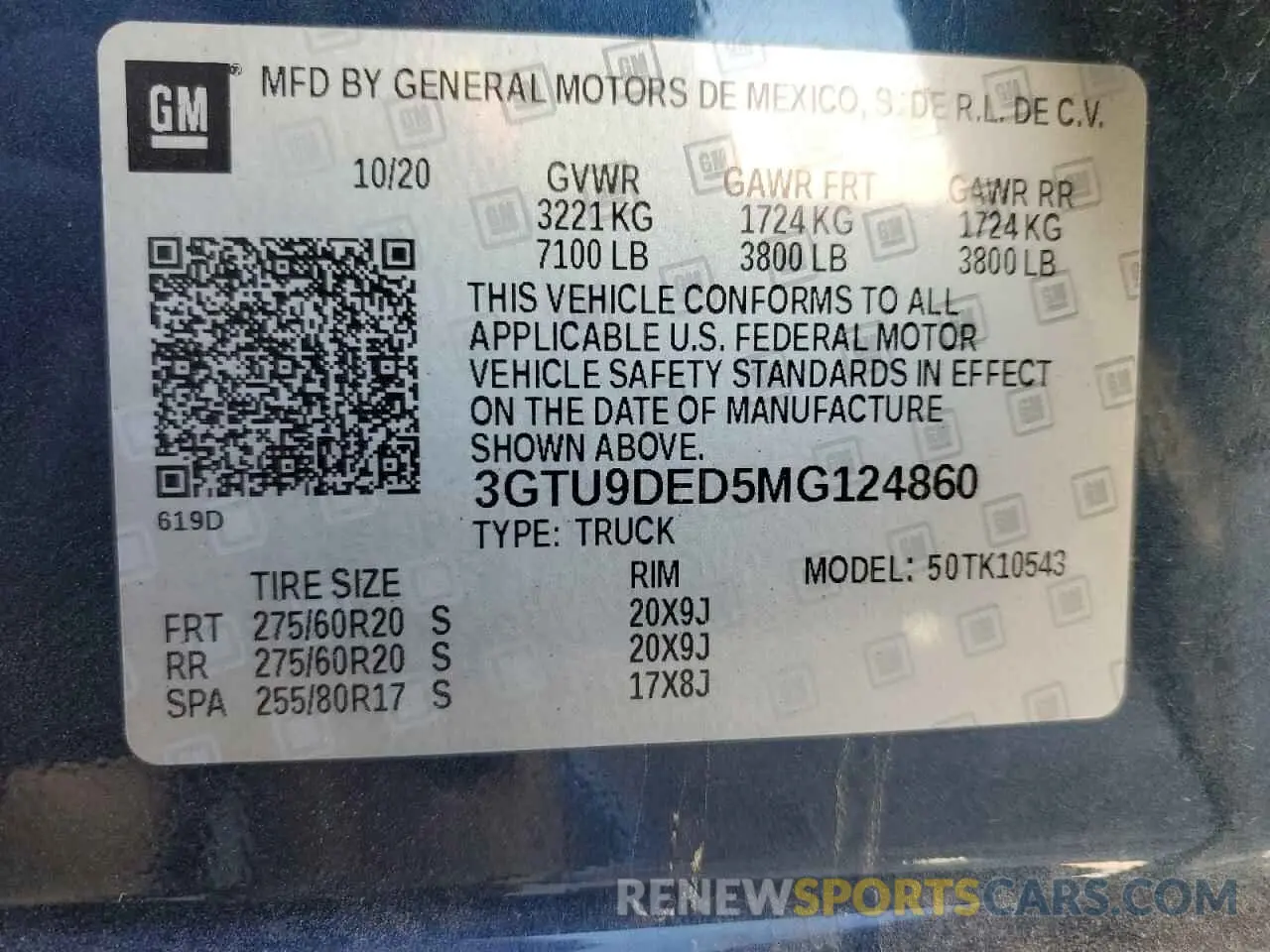 14 Photograph of a damaged car 3GTU9DED5MG124860 GMC SIERRA 2021