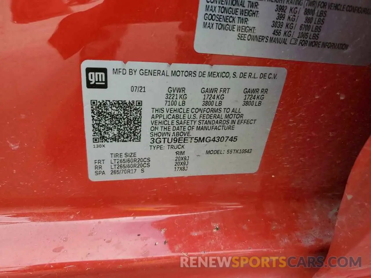 12 Фотография поврежденного автомобиля 3GTU9EET5MG430745 GMC SIERRA 2021