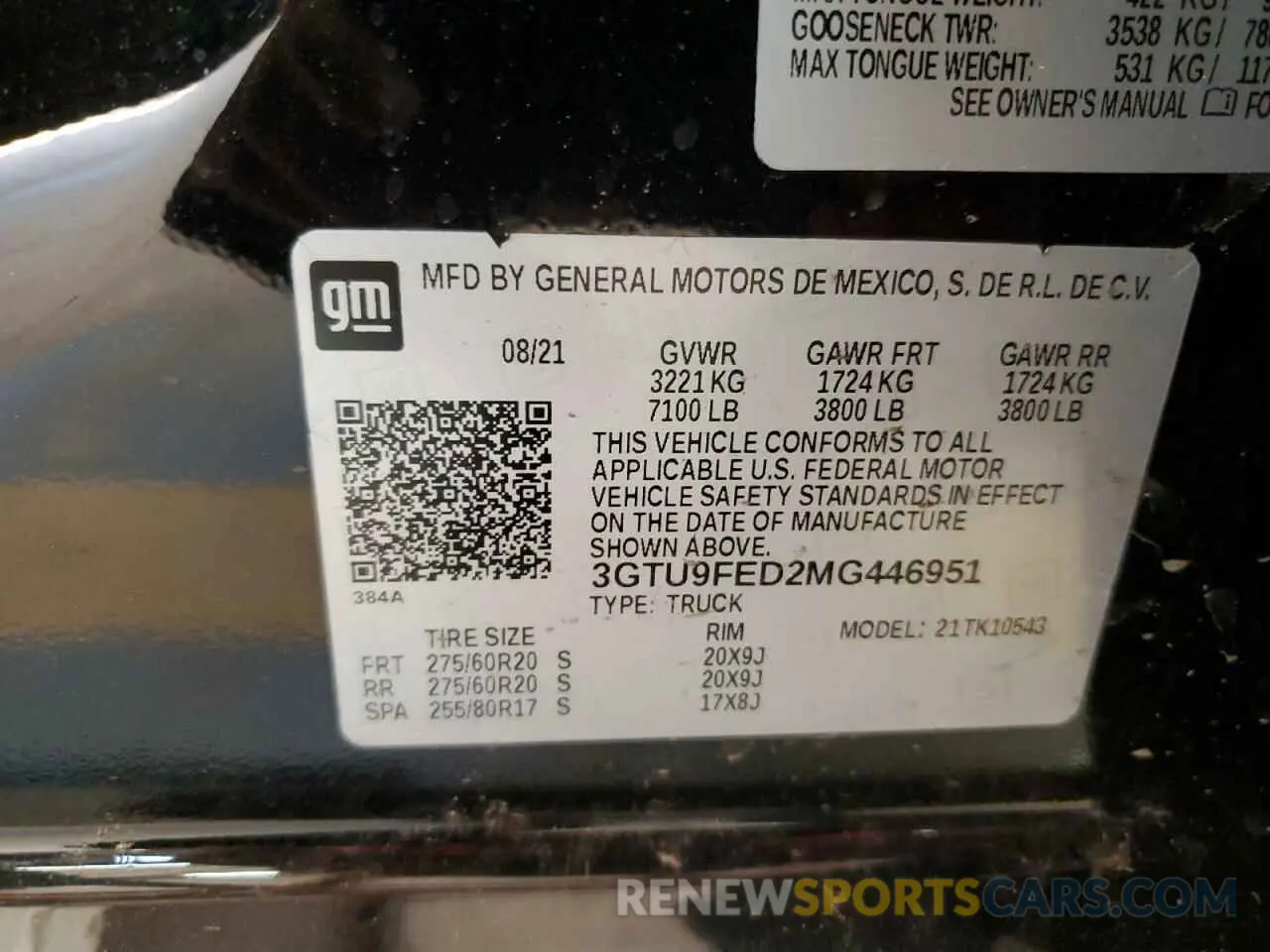 12 Фотография поврежденного автомобиля 3GTU9FED2MG446951 GMC SIERRA 2021