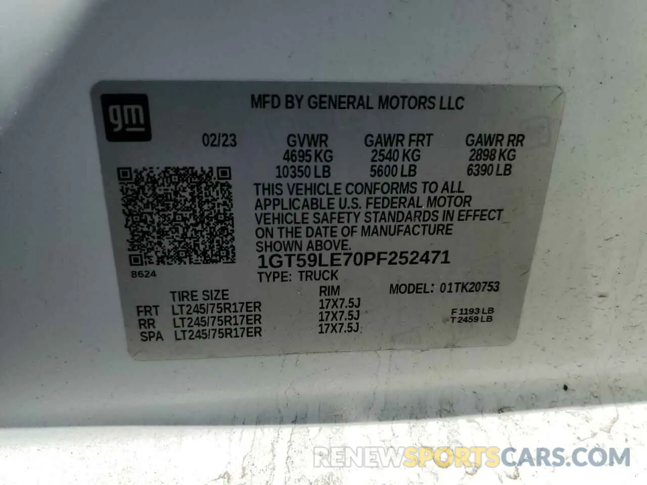 13 Photograph of a damaged car 1GT59LE70PF252471 GMC SIERRA 2023