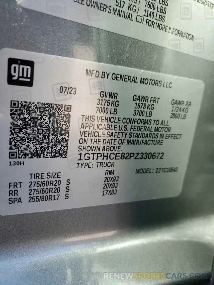 12 Фотография поврежденного автомобиля 1GTPHCE82PZ330672 GMC SIERRA 2023