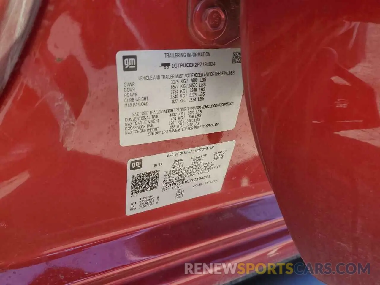 14 Фотография поврежденного автомобиля 1GTPUCEK2PZ194924 GMC SIERRA 2023